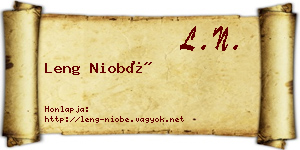 Leng Niobé névjegykártya